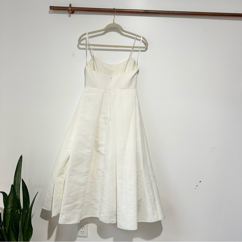 NWT Sachin + Babi Audra Pleated Crystal Embellished Midi Dress White Anthro - Picture 8 of 11